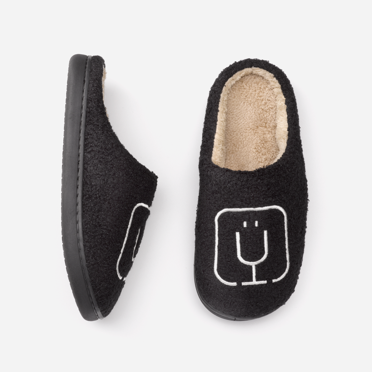 brumate-fuzzy-slippers-black-t7 apparel-slippers-above.png